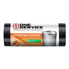 ONE service Пакеты для мусора Optimum HD 45*55см 35л/50шт черный (40шт/ящ)
